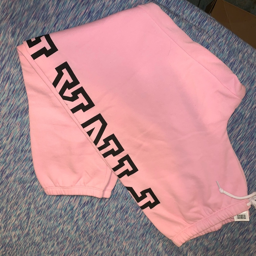 Brand new Victoria’s Secret pink brand crop sweatpants size large
